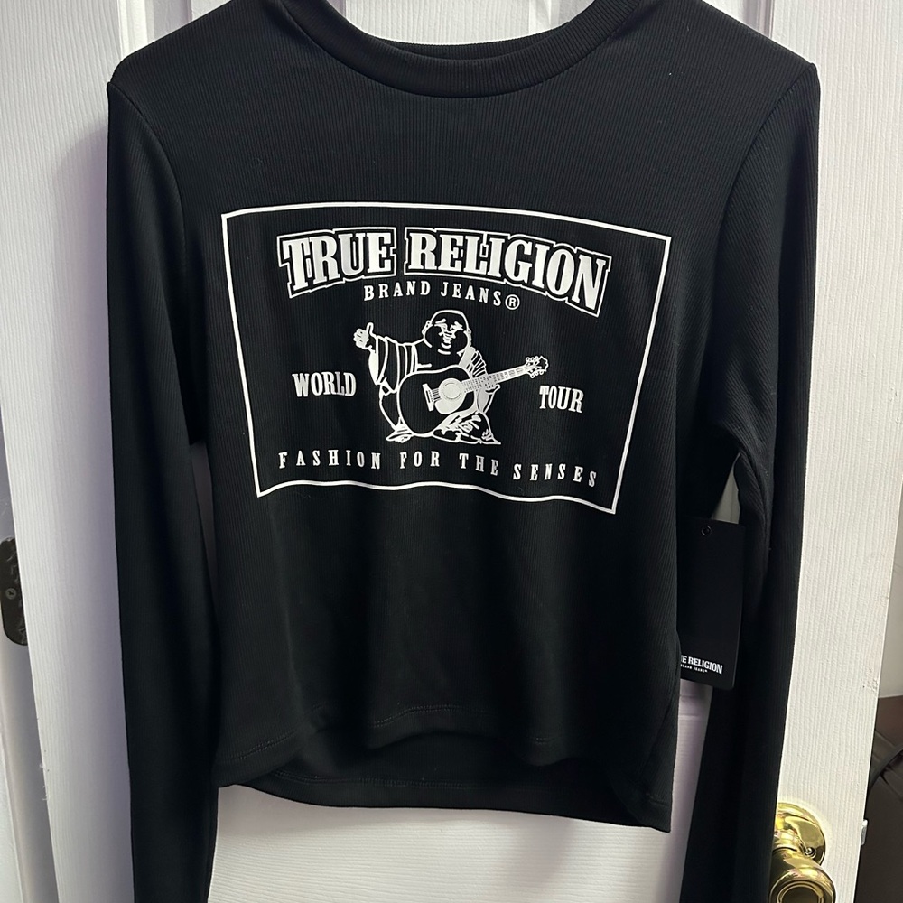 True Religion Black Graphic Long Sleeve Tee